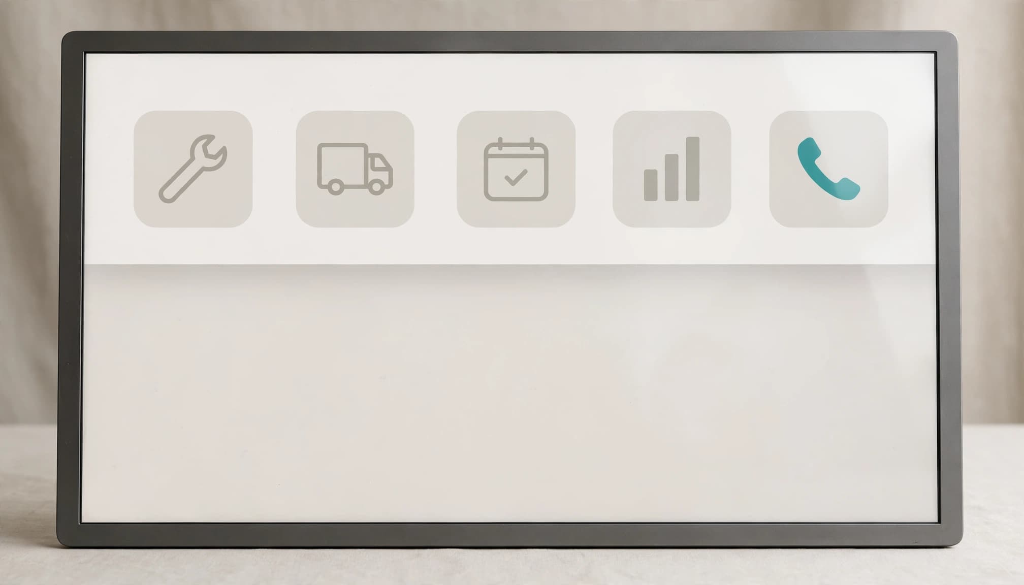 Simple menu with distinct service categories