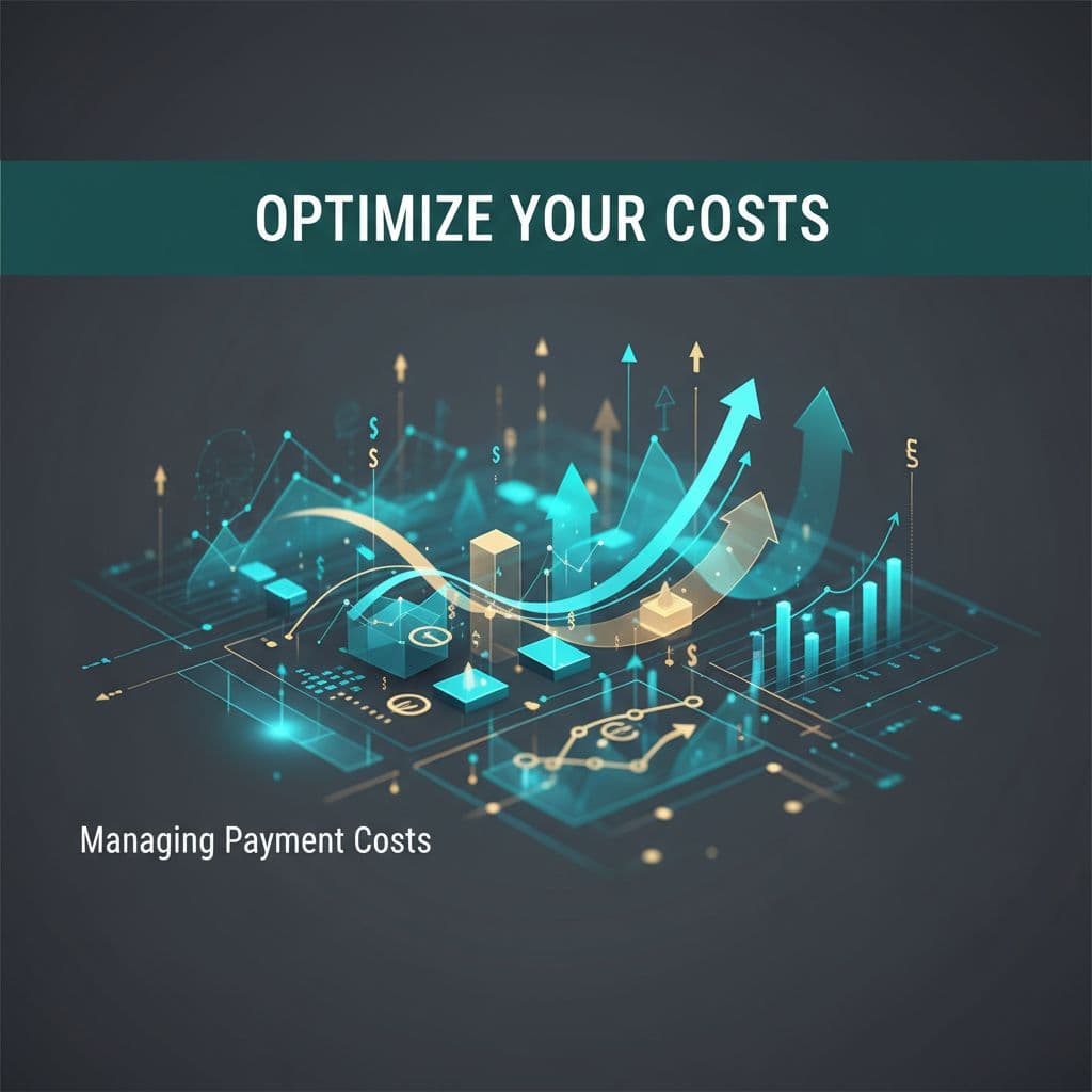 Abstract data charts display financial growth trends under a header titled Optimize Your Costs.