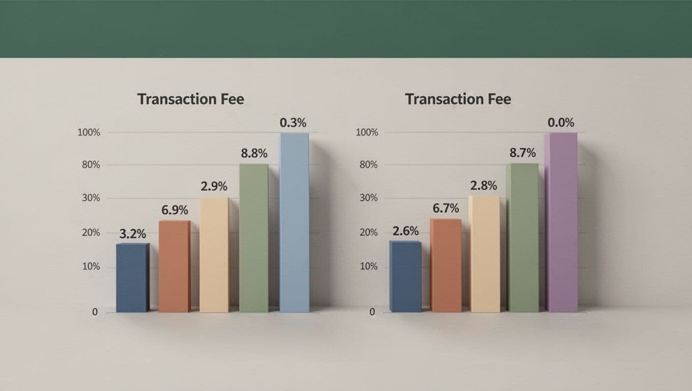 Side-by-side bar graphs compare Stripe and PayPal fees for SaaS transactions under 'Stripe vs PayPal' headline on neutral background.
