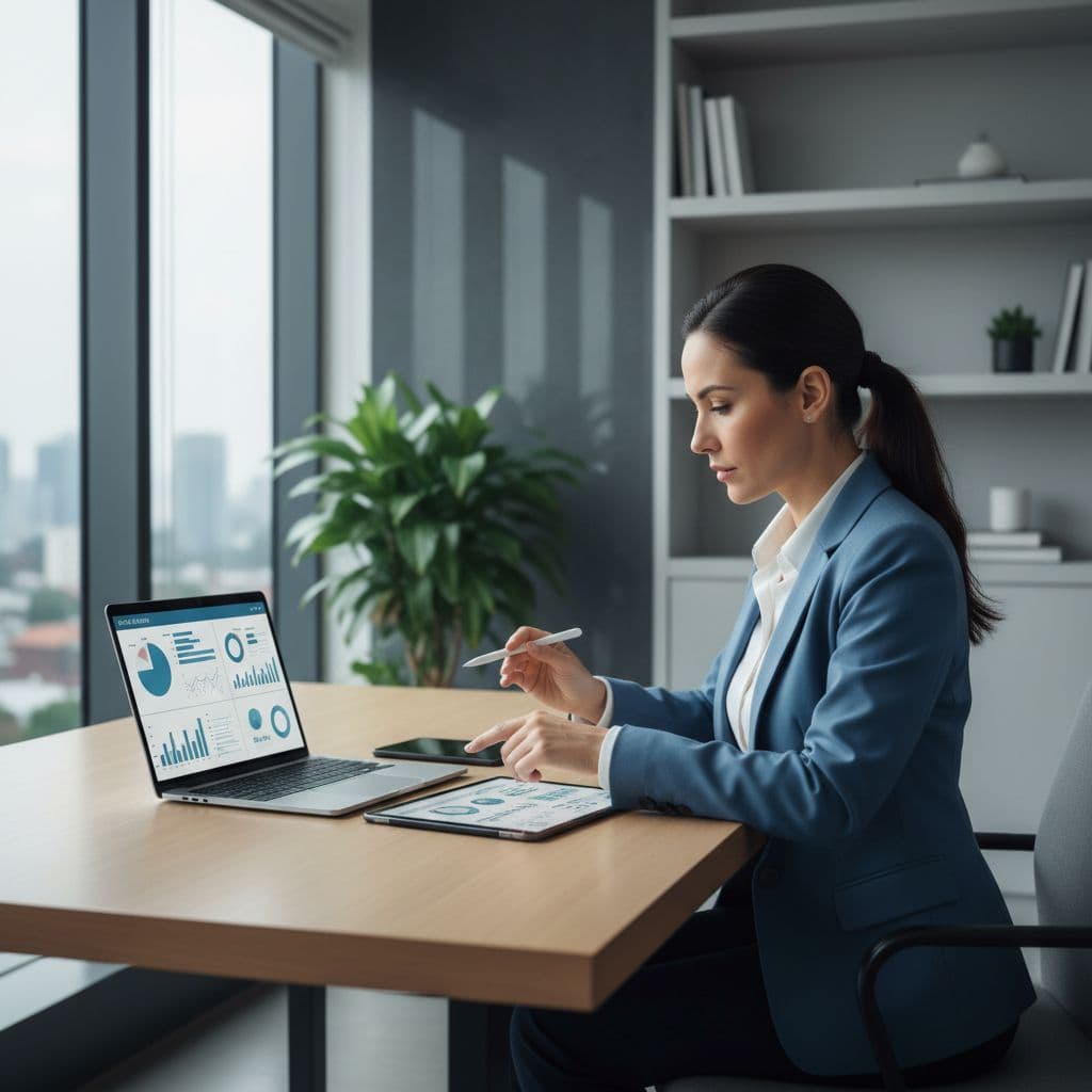 CrowdStrike Falcon Pricing in 2026: What Enterprise Buyers Should Budget 2 A professional IT manager reviews security data on a laptop and tablet in a modern office.