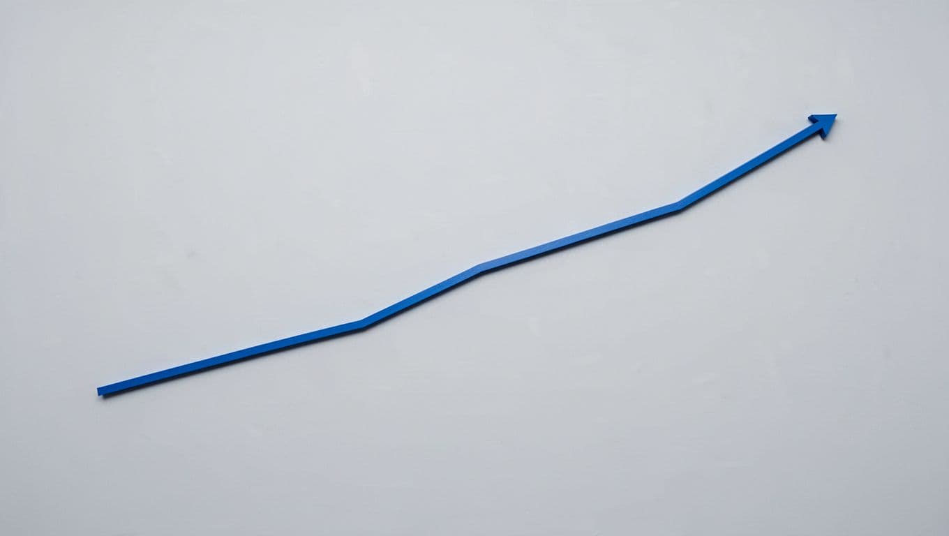 Blue line on light gray background shows steady upward trend over 20 years.