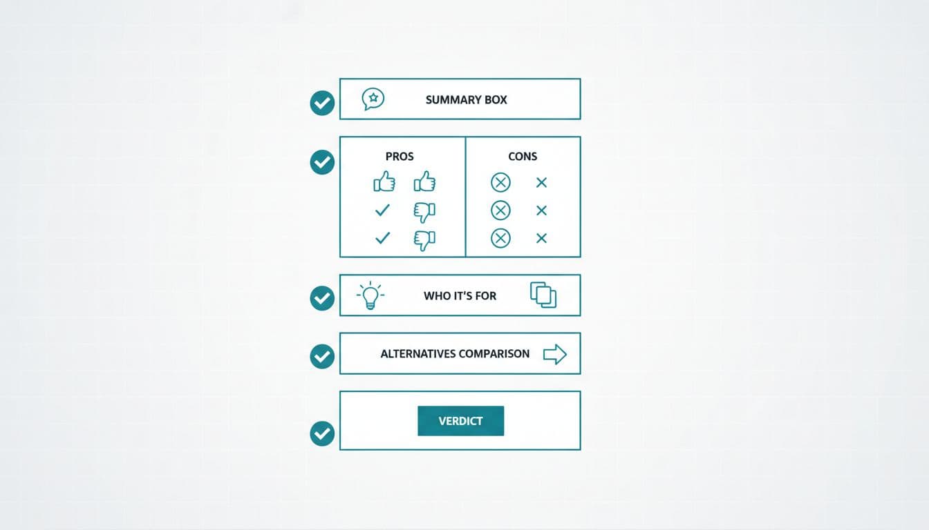 Structured product review framework illustration
