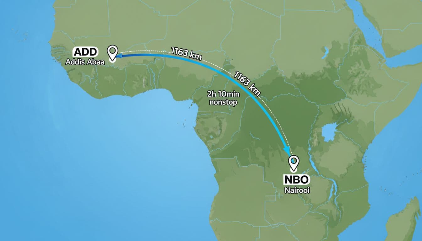 Addis Ababa to Nairobi Flight Time