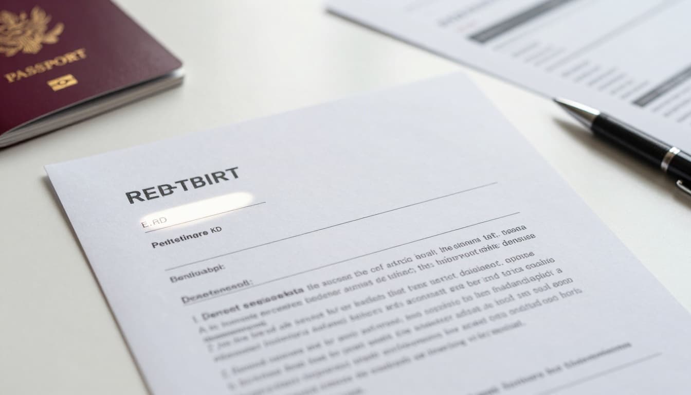 Cover Letter ID for Denmark Visa: Essential 2026 Guide 2 A realistic close-up of a printed official visa cover letter on a clean desk, with a prominent reference ID subtly highlighted, accompanied by a passport, pen, and forms in a professional office setting.