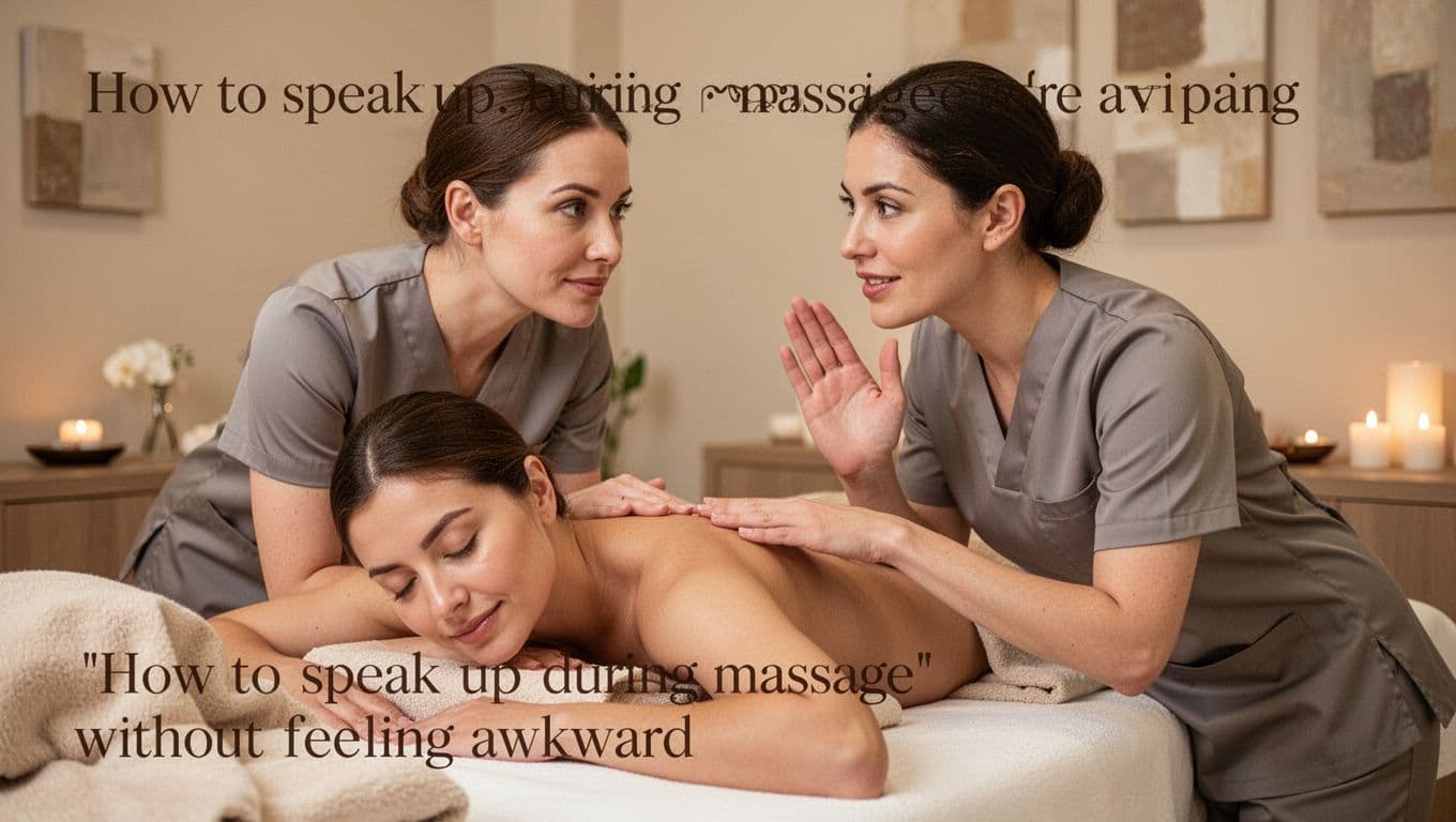 Massage SPA in Kilimani: A Practical Guide to Relaxation 13 A massage therapist leans attentively over a client lying face down on a table in a serene spa room with soft lighting, both showing calm and professional expressions during a friendly interaction.