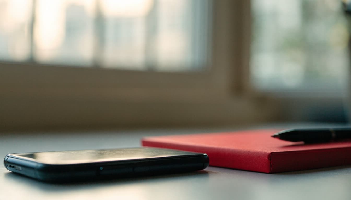 Nairobi Escorts: How to Compare Listings and Contact Providers A smartphone lies beside a red notebook and a pen on a table.