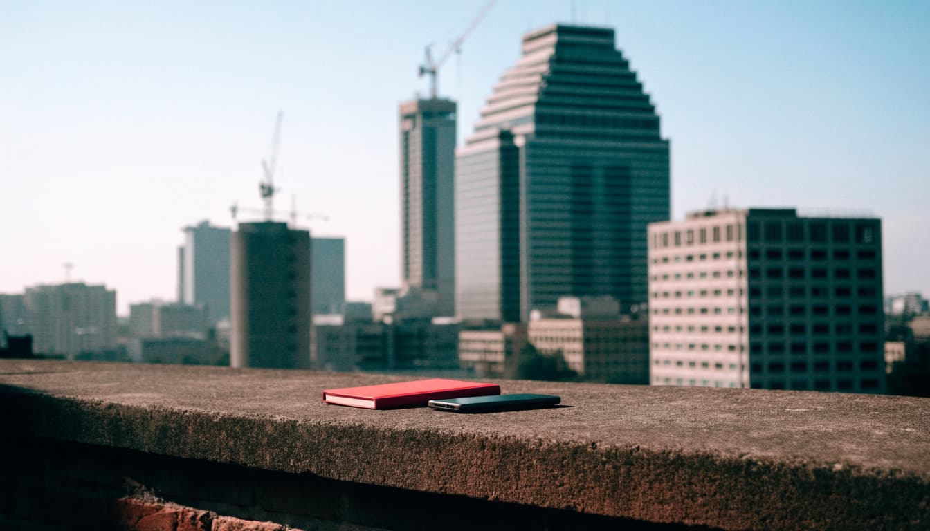 Nairobi Escorts: How to Compare Listings and Contact Providers A red notebook and a smartphone rest on a stone ledge with a city skyline in the background.