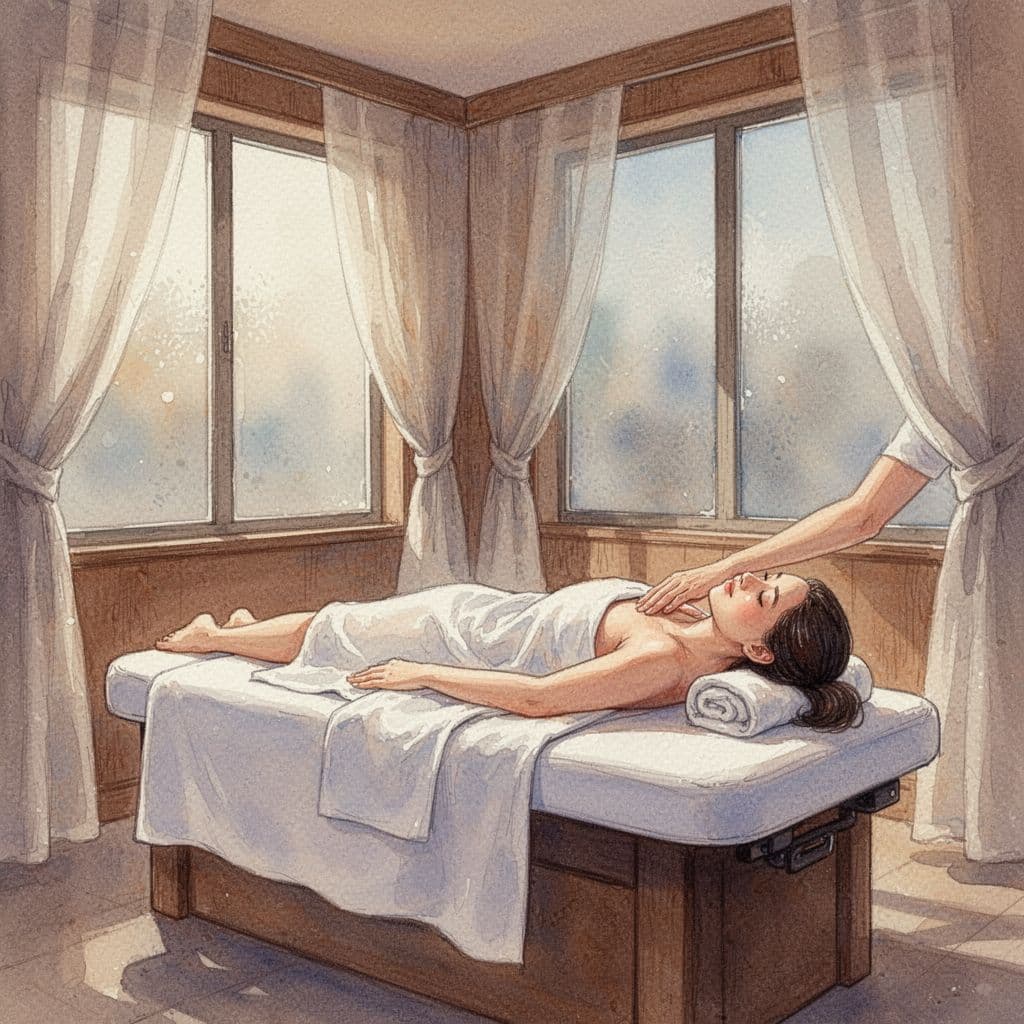 A person relaxes while receiving a professional massage in a serene Nairobi spa setting.