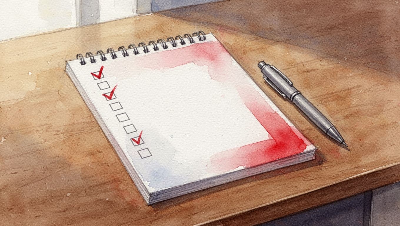 Nairobi Escorts: A Practical Guide to Safer Browsing and Booking 5 Xxnairobi- Best Escorts in Nairobi Directory in Kenya Watercolor checklist pad and pen on a wooden desk with a red accent.
