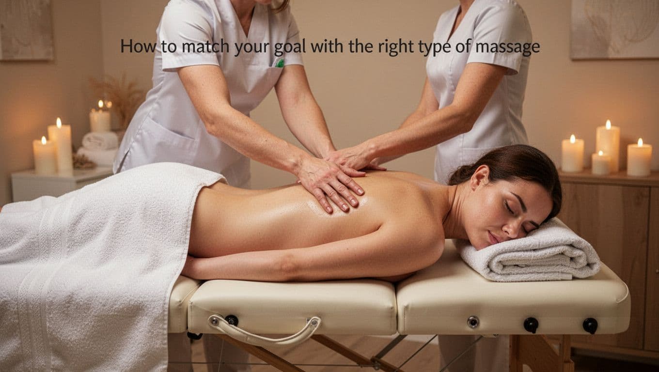 Massage therapist performs Swedish massage on a client's back using a professional table in a serene spa room adorned with candles and towels. Side view captures the calm, relaxing atmosphere with warm soft lighting, featuring exactly two people with no faces shown clearly.