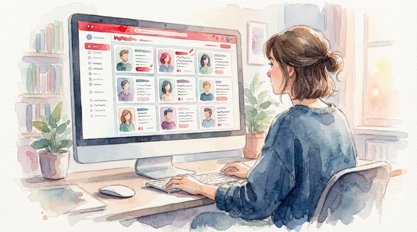 Nairobi Escorts: A Practical Guide to Safer Browsing and Booking 1 Xxnairobi- Best Escorts in Nairobi Directory in Kenya A person views abstract directory listings on a computer screen with red watercolor accents.