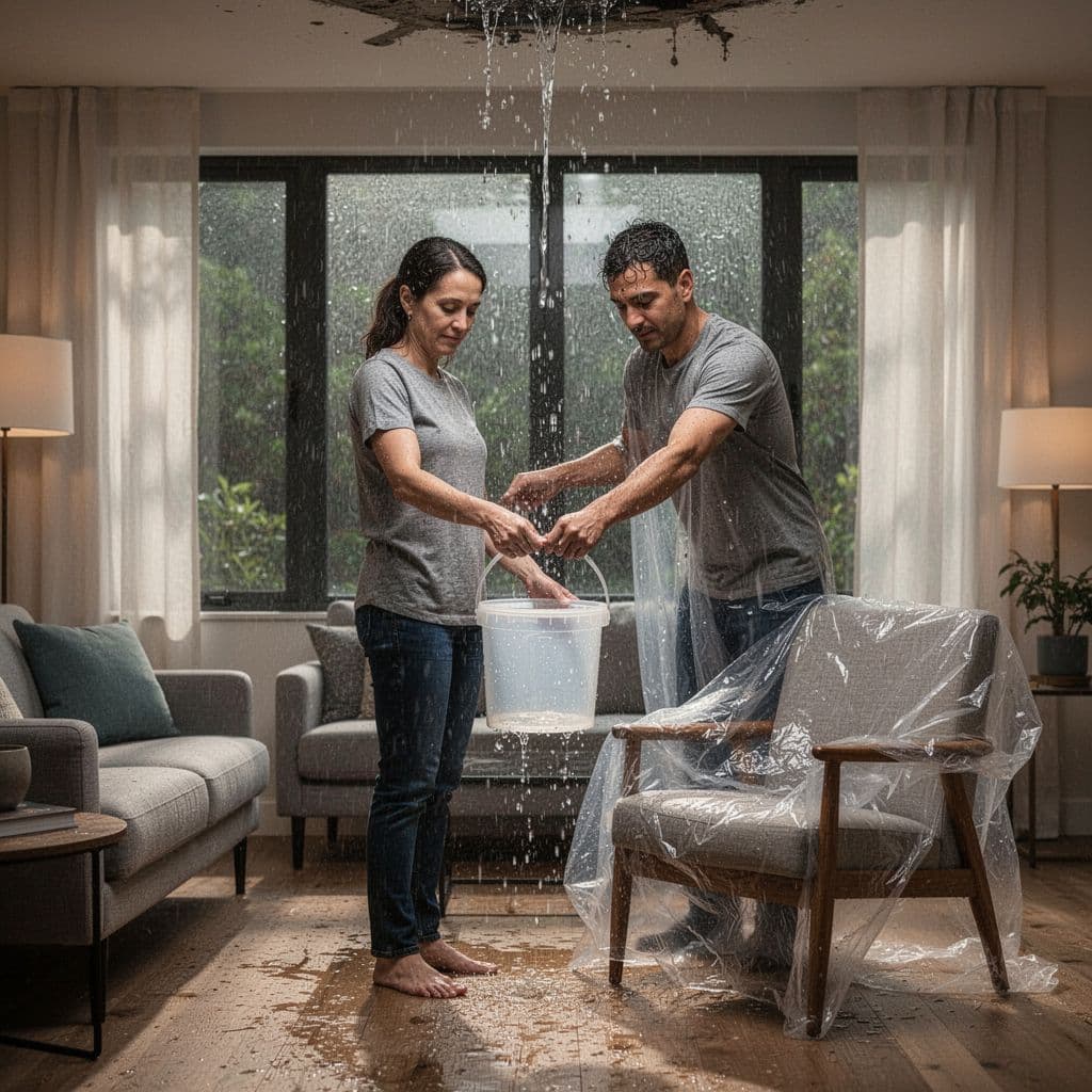 infiltração na chuva em casa