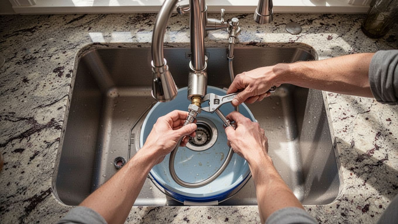 como trocar a torneira da cozinha