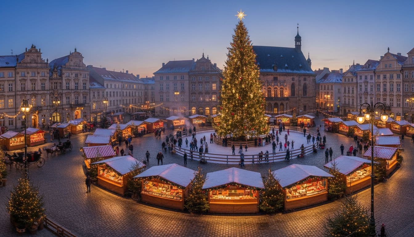 European Christmas market in a historic square