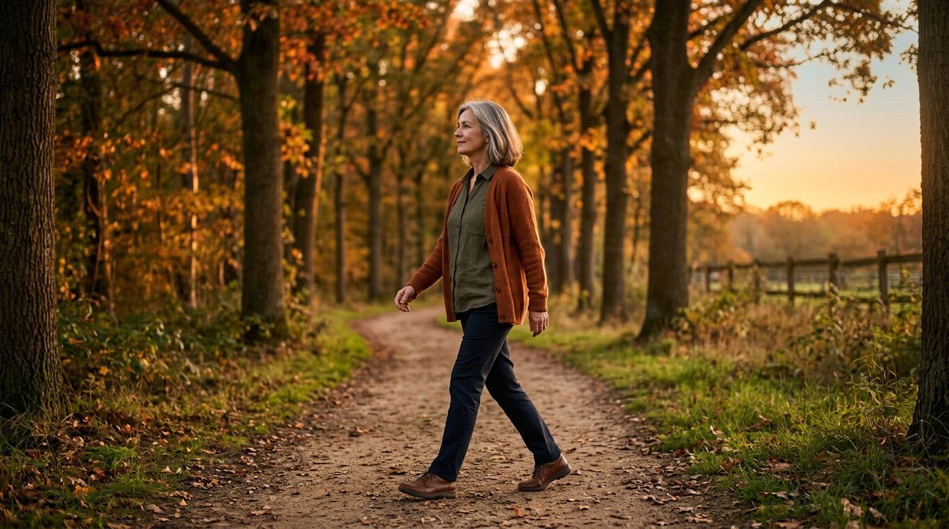 Woman walking in the forest thinking about her self care inspirational quotes