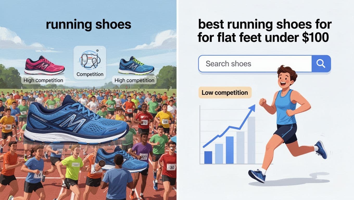 Split-image comparison: left side high-competition 