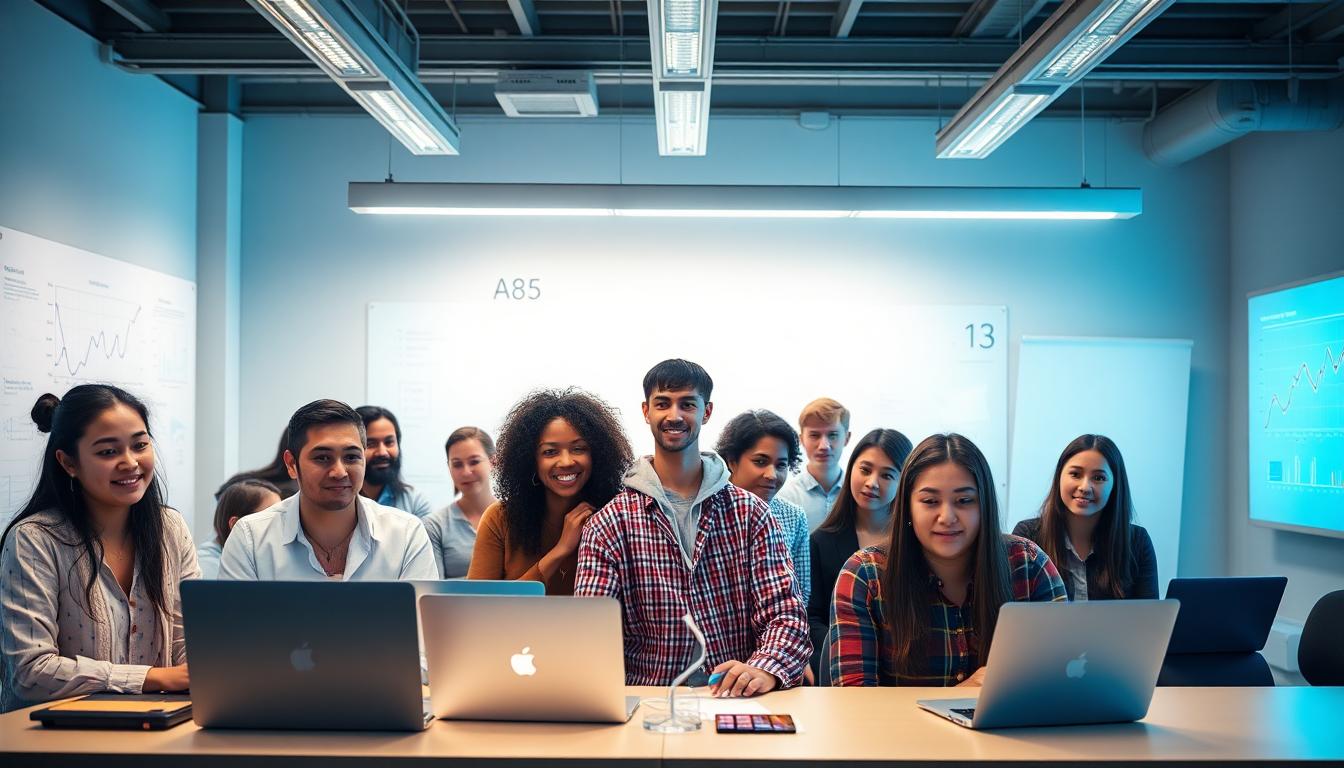 Which Countries Have AI in 2025? (Top Places Powering Smart Tech Worldwide) A group of young engineers and students in a bright, modern AI lab, actively brainstorming and collaborating. Whiteboards and laptops fill the space, showing a busy, creative environment. Image created with AI.