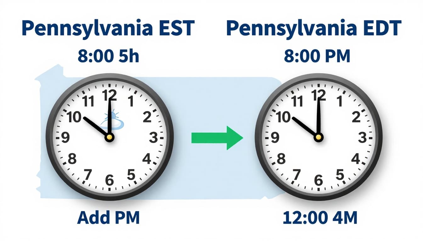 Infographic-style cheat sheet illustrating Pennsylvania