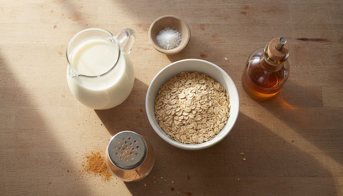 Top-down view of ingredients for <span class=
