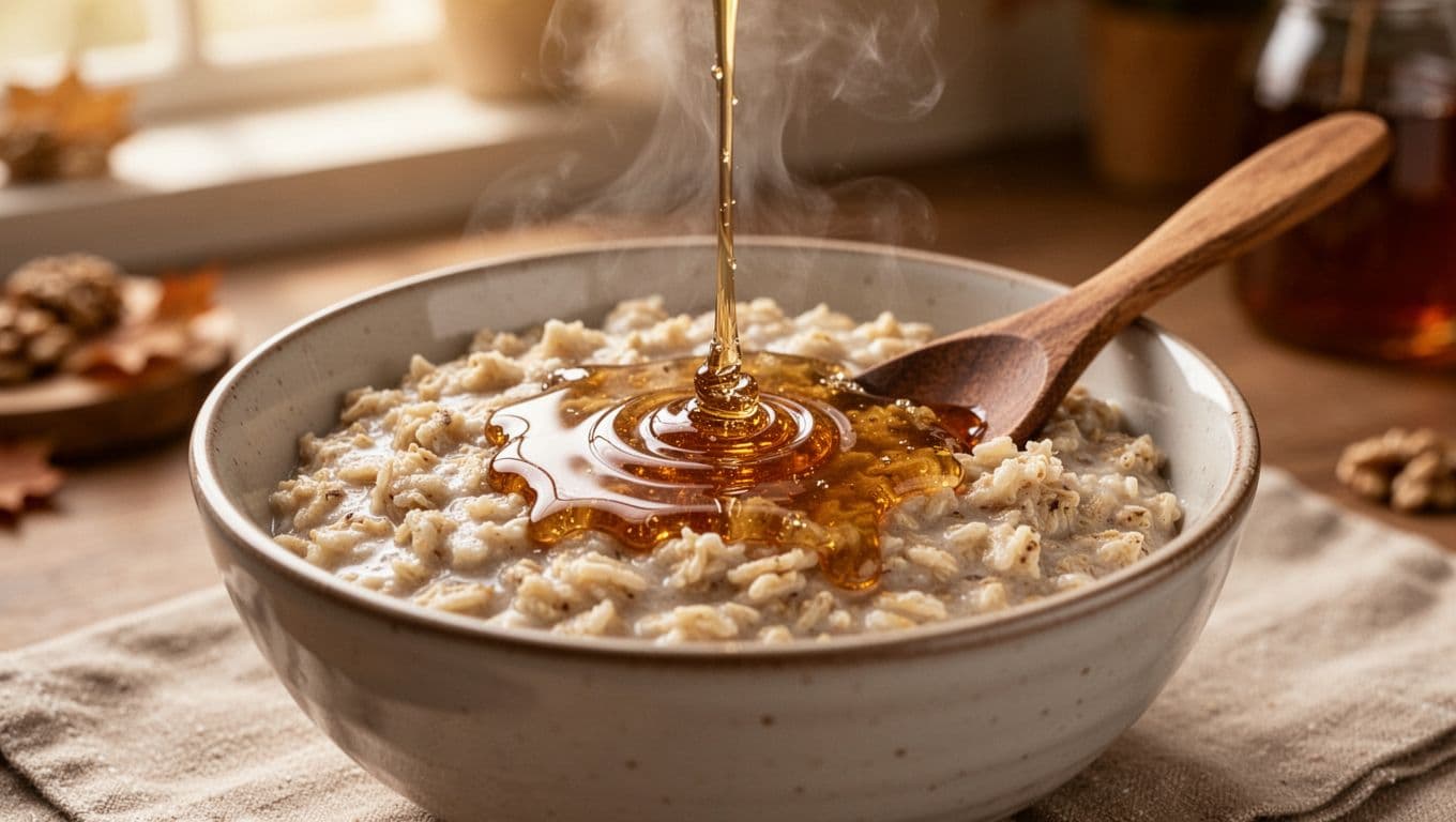 Steaming bowl of creamy <span class=