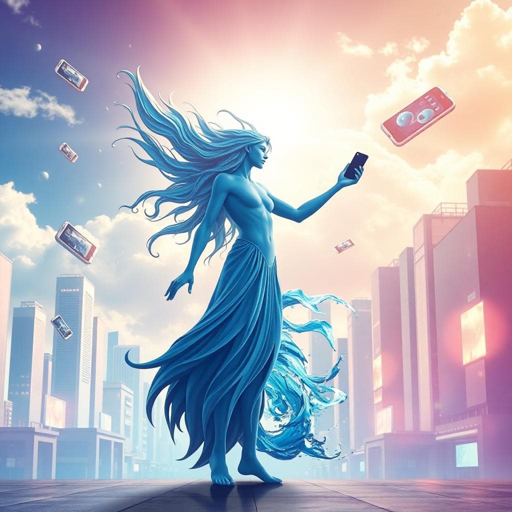  Aquarian innovation in a futuristic cityscape