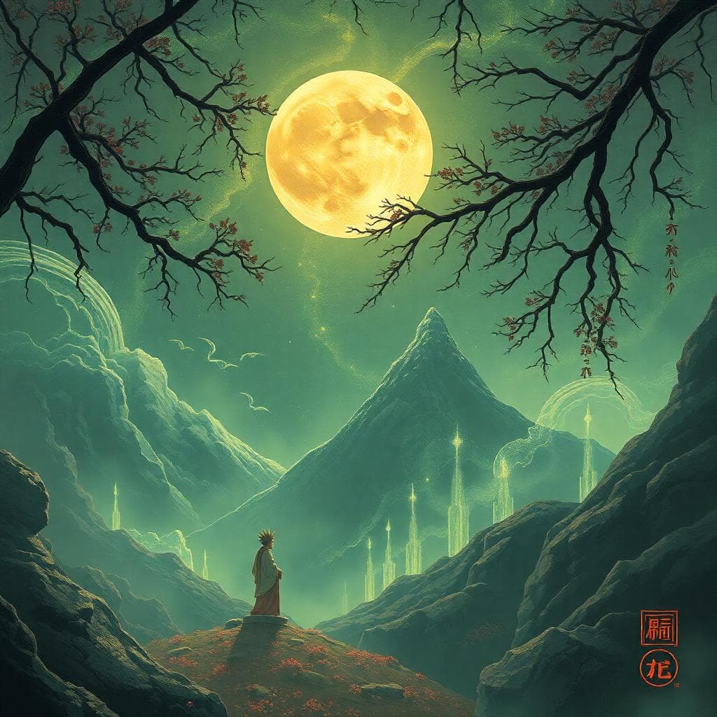 一位自信的年輕經理在現代辦公室中領導和諧的團隊會議。加入微妙的月亮白羊座符號,如一個羊頭形狀的月亮,周圍柔和的火焰轉變成穩定的光芒。前景:經理微笑,團隊成員專注參與。背景:辦公桌、窗戶和文件。風格為寫實數位藝術,溫暖色調,方形比例。