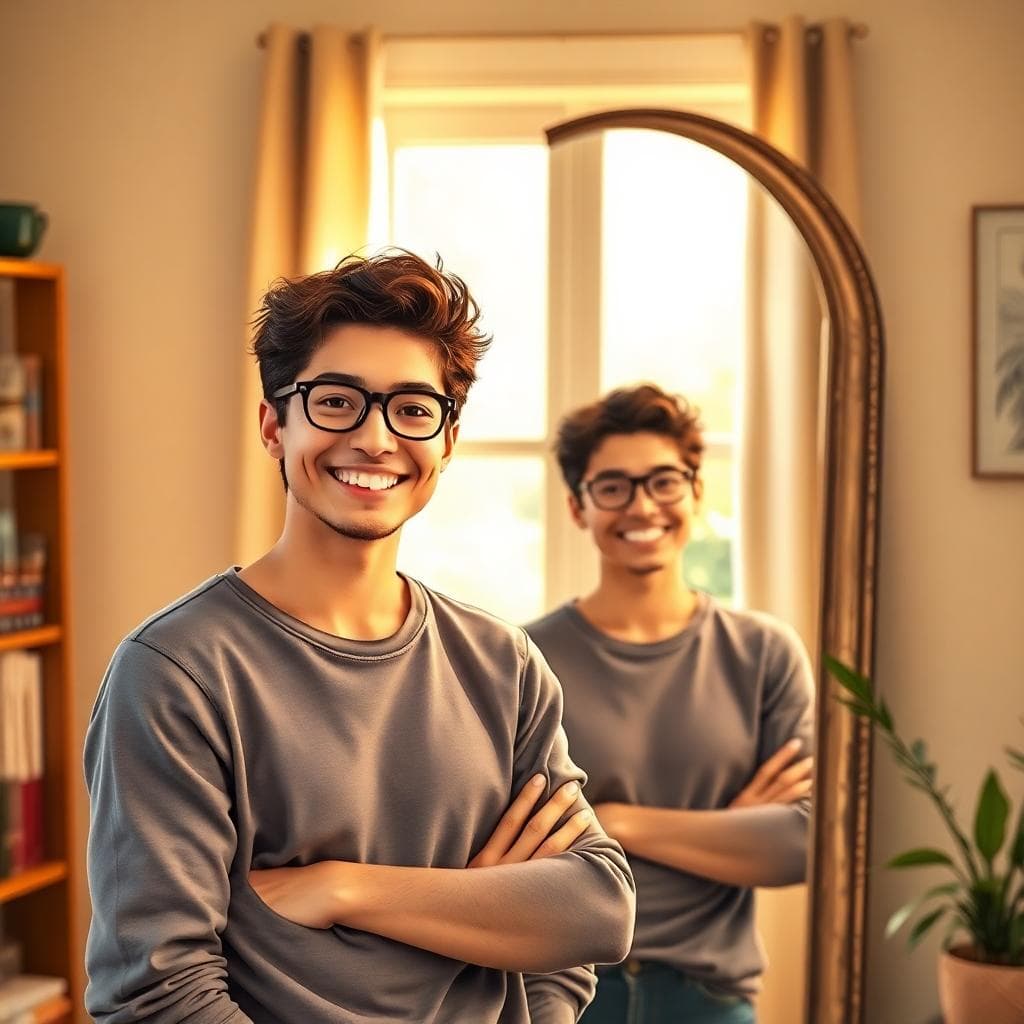 Image generated by AI showing 自信與真實呈現的上升獅子座特質