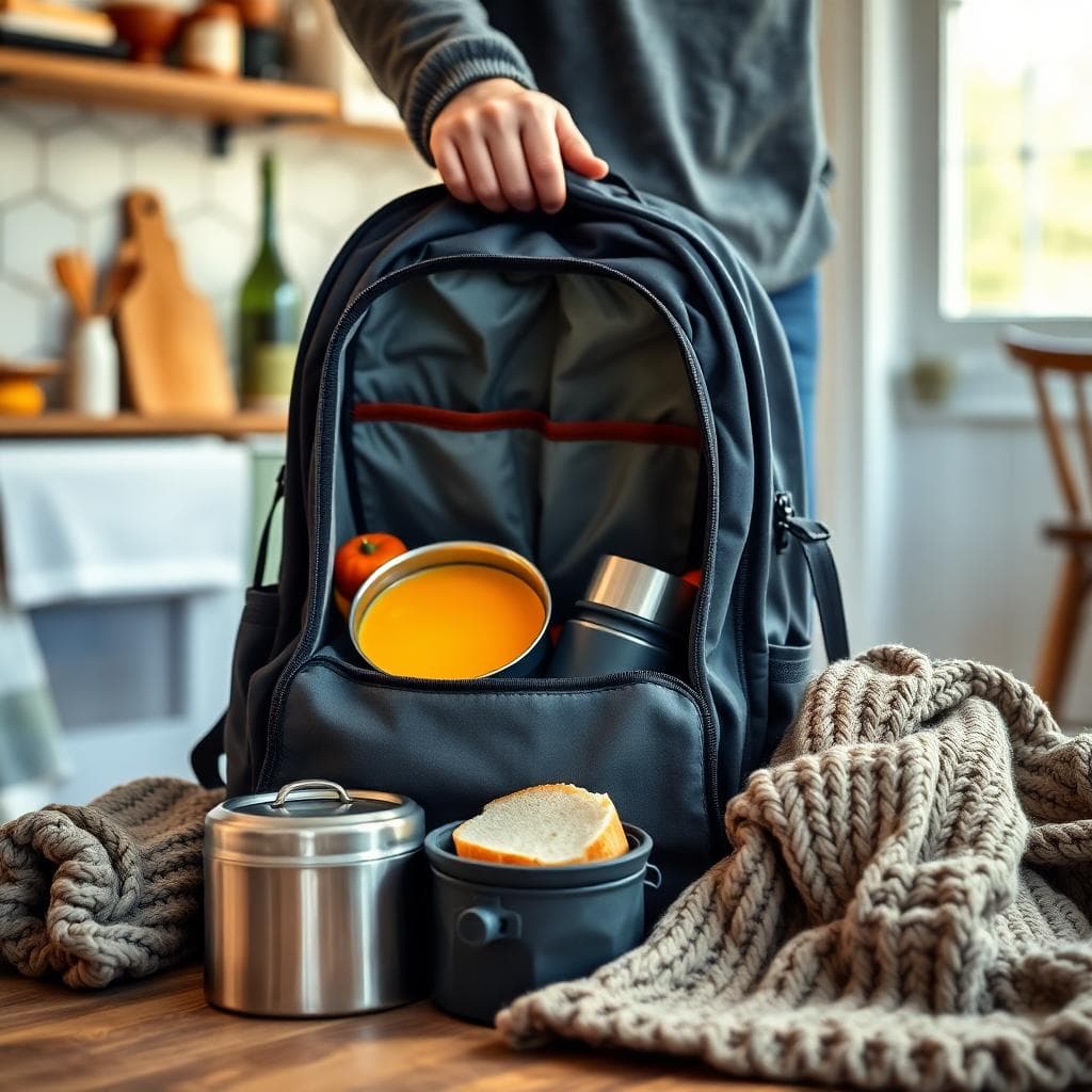 cozy packing portable travel meals
