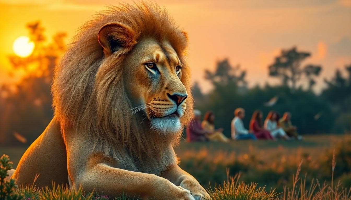 Lion Apology Concept