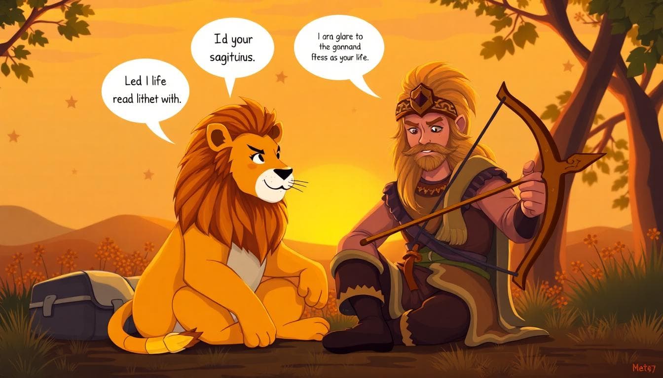 Image describing Leo and Sagittarius harmony in open dialogue