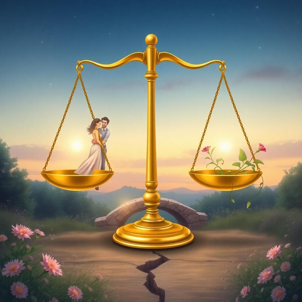 天秤座關係修復的象徵圖