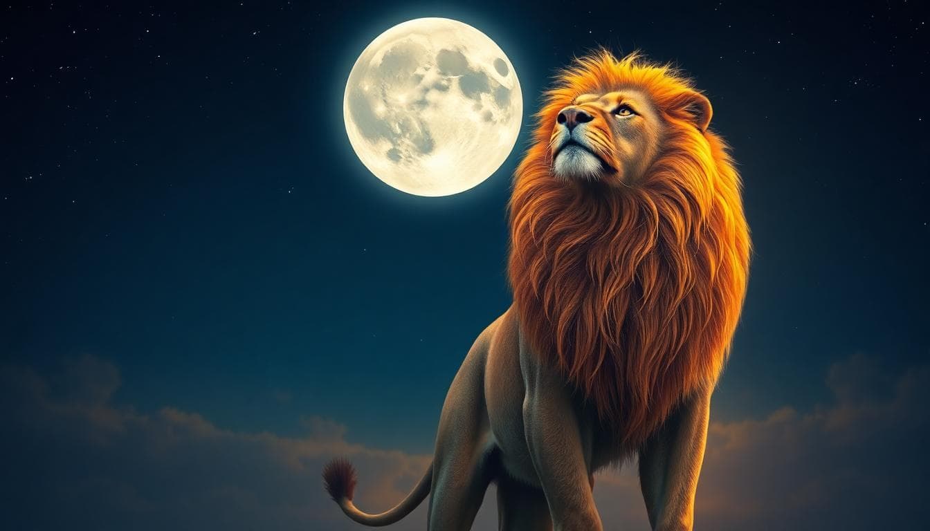Image generated by AI: 月光下的獅子座月亮,象徵自信與情感深度