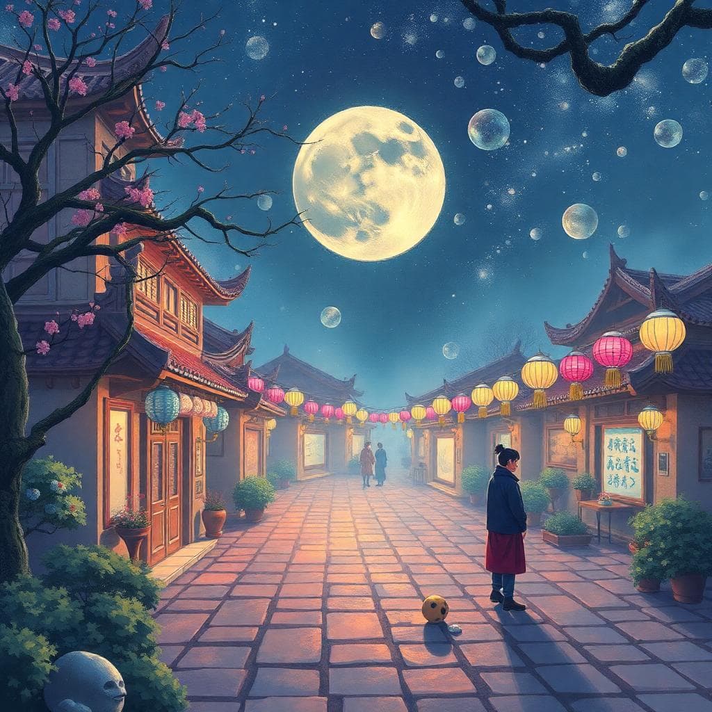 一個寧靜的夜晚場景,月亮高掛在深藍色的天空,照亮下方的一池深邃湖水,水面反射著月光,隱藏在水底的蠍子符號象徵深刻的情緒。氛圍神秘而強烈,前景有輕柔的波紋代表內心暗流,背景是散布的星星和朦朧的霧氣。圖片由AI生成。