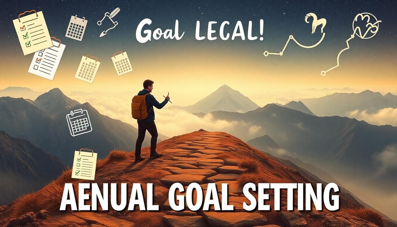 年度目標與自我評估示意圖