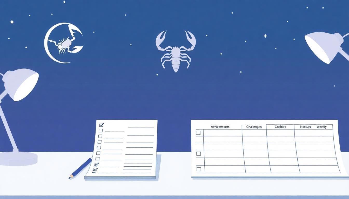 每日檢核與週回顧模板示意