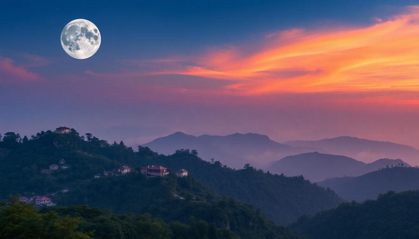 一週自我照顧時間表視覺化圖像,顯示七天日曆,從星期一到星期日,每日標記不同活動圖標如情緒日記本、冥想姿勢、游泳池、水晶靈性元素,背景深藍色調融入天蠍座符號和月亮,氛圍寧靜內省,前景柔和光線照亮日曆,風格為現代插圖藝術,強調平衡與療癒,無文字。