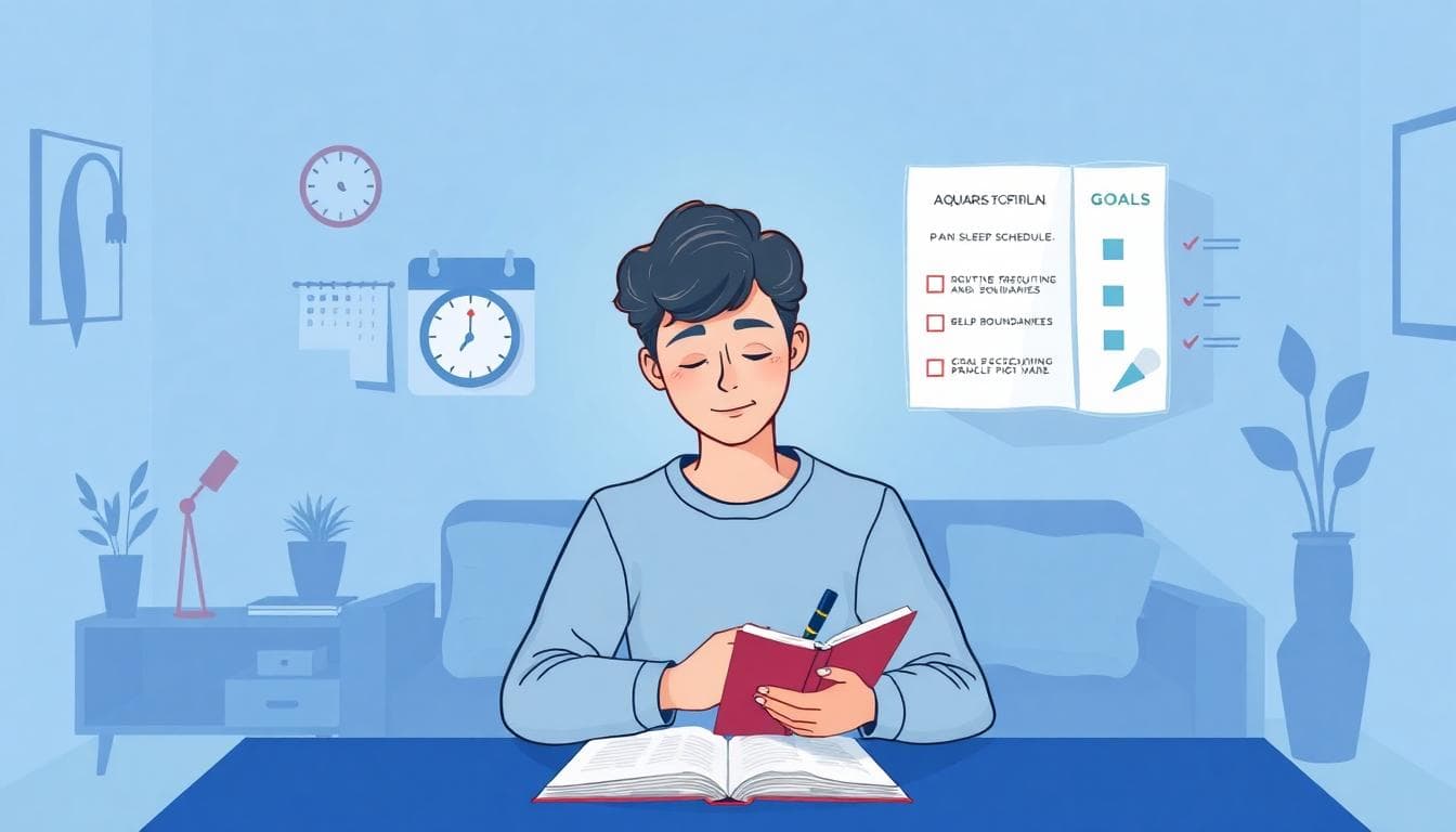 AI 生成圖示：水瓶座在現代家居中建立穩定日常習慣