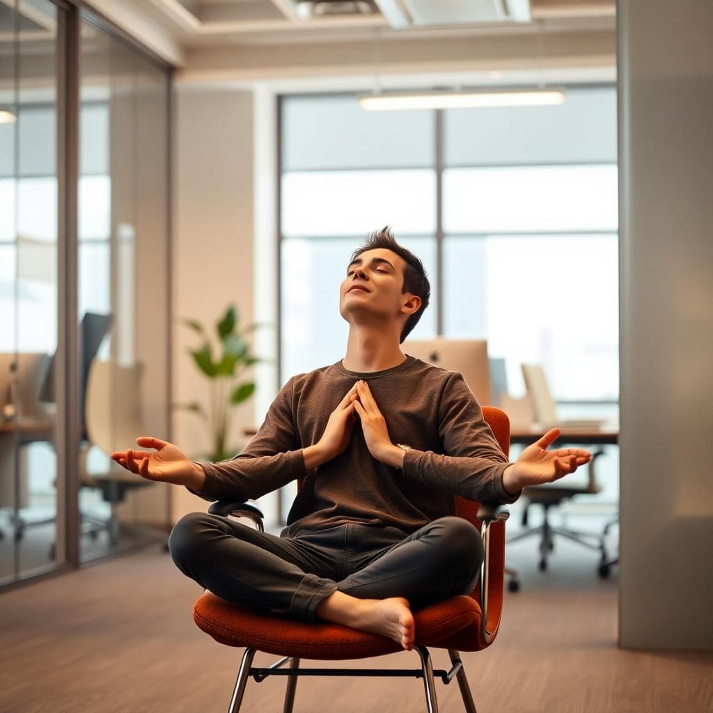 AI 生成圖示：水瓶座在現代辦公室的壓力與創新思維