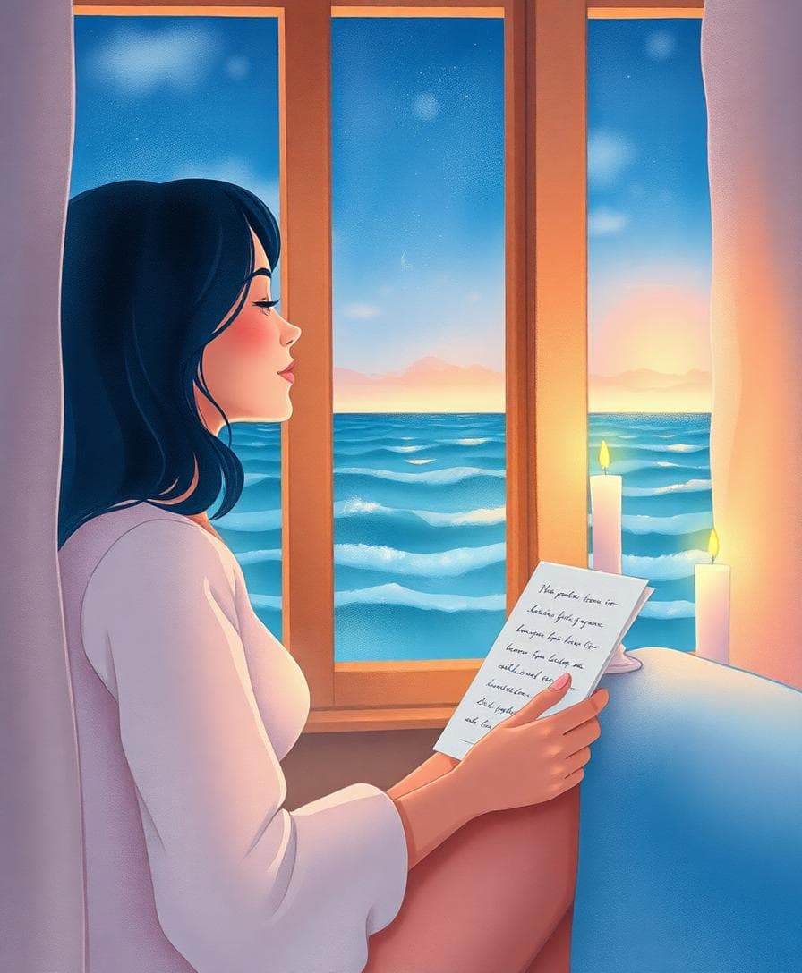 浪漫的告白準備場景,海風與燭光