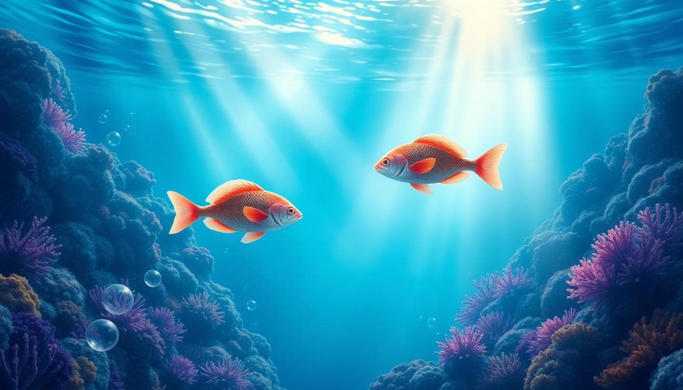 Image caption: Pisces underwater scene capturing imagination and intuition, AI-generated.