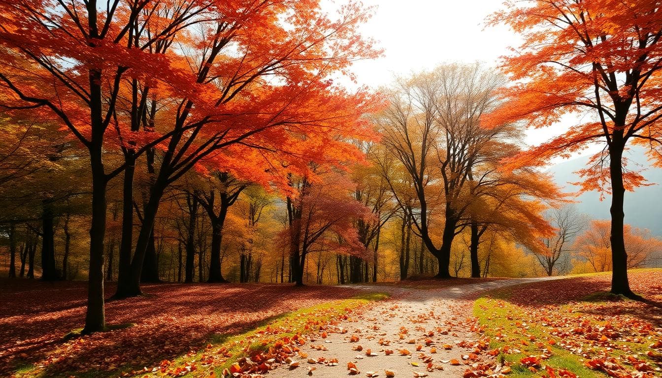 楓葉秋景AI生成圖