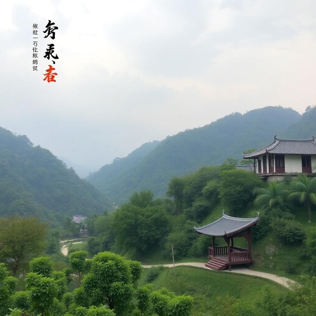 一家親子家庭和一群背包客在台中彩虹眷村前，手持台中景點套票，開心合照遊玩。孩子們興奮指著彩繪牆壁，父母微笑，背包客背著背包討論路線。背景有彩色眷村房屋和綠樹，陽光普照，明亮活潑氛圍