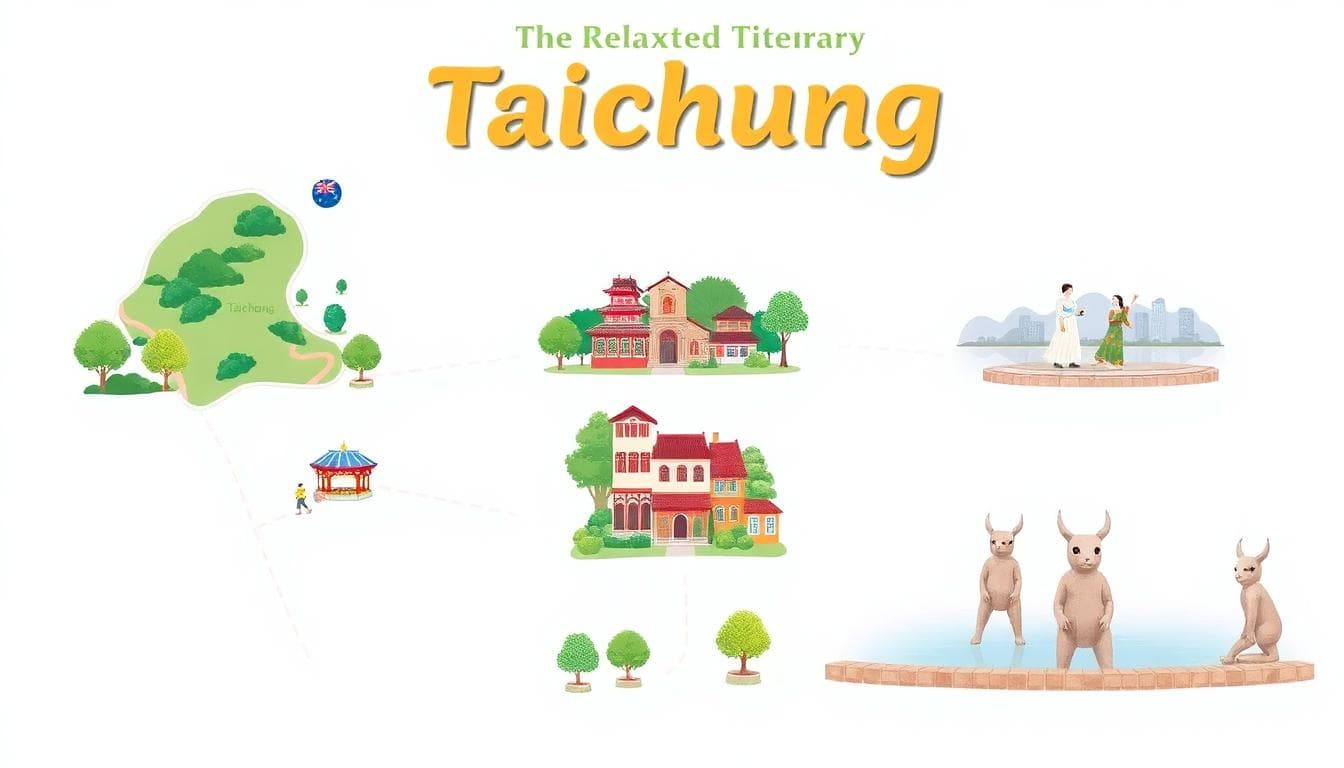 台中三日遊路線示意圖