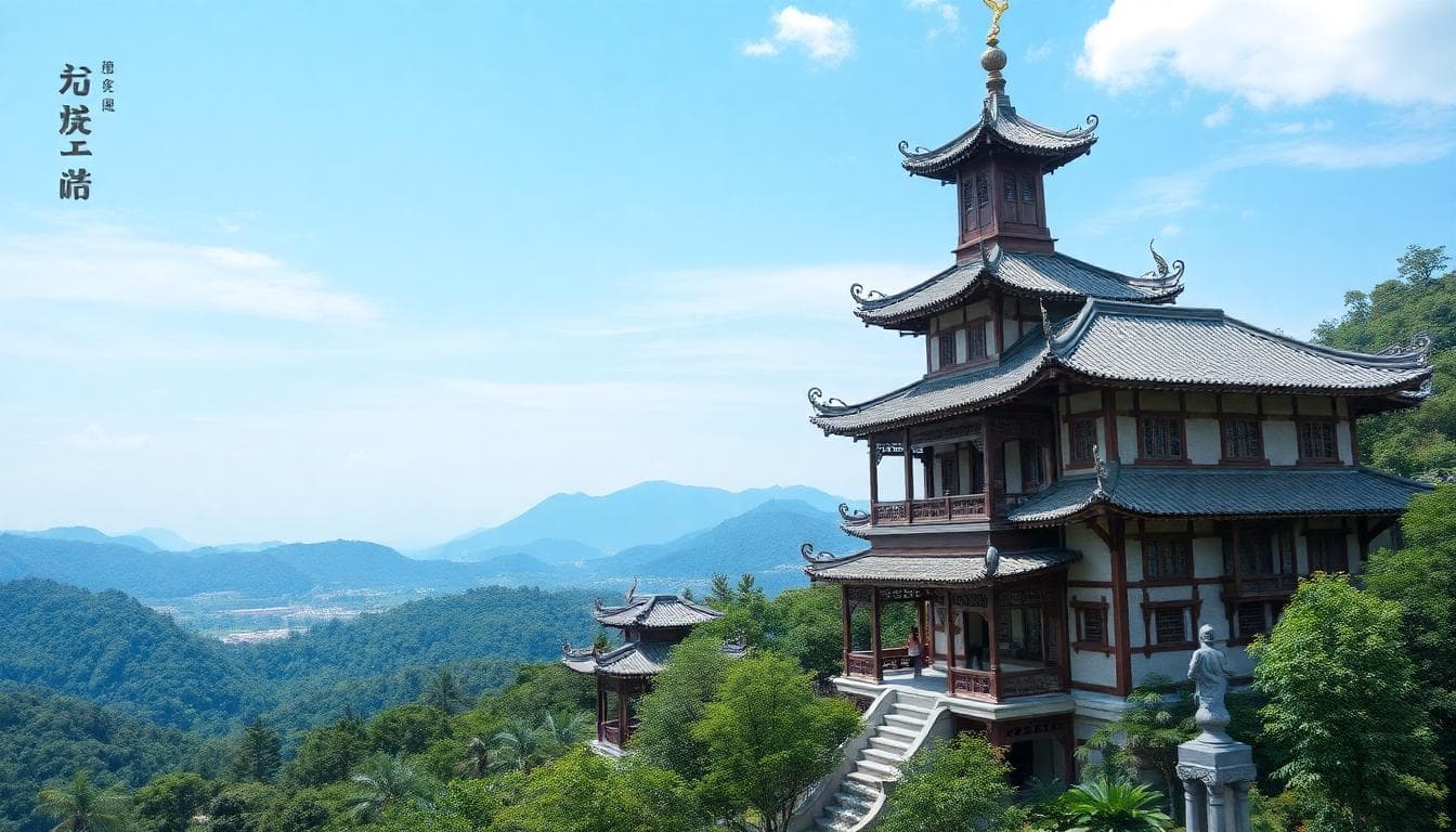 傍晚時分的台北101觀景台景色