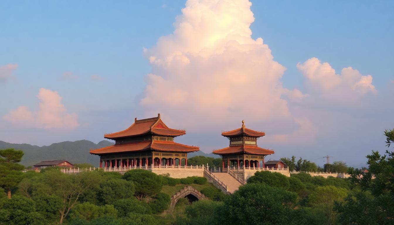 台灣古城街道與石板路的懷舊風格