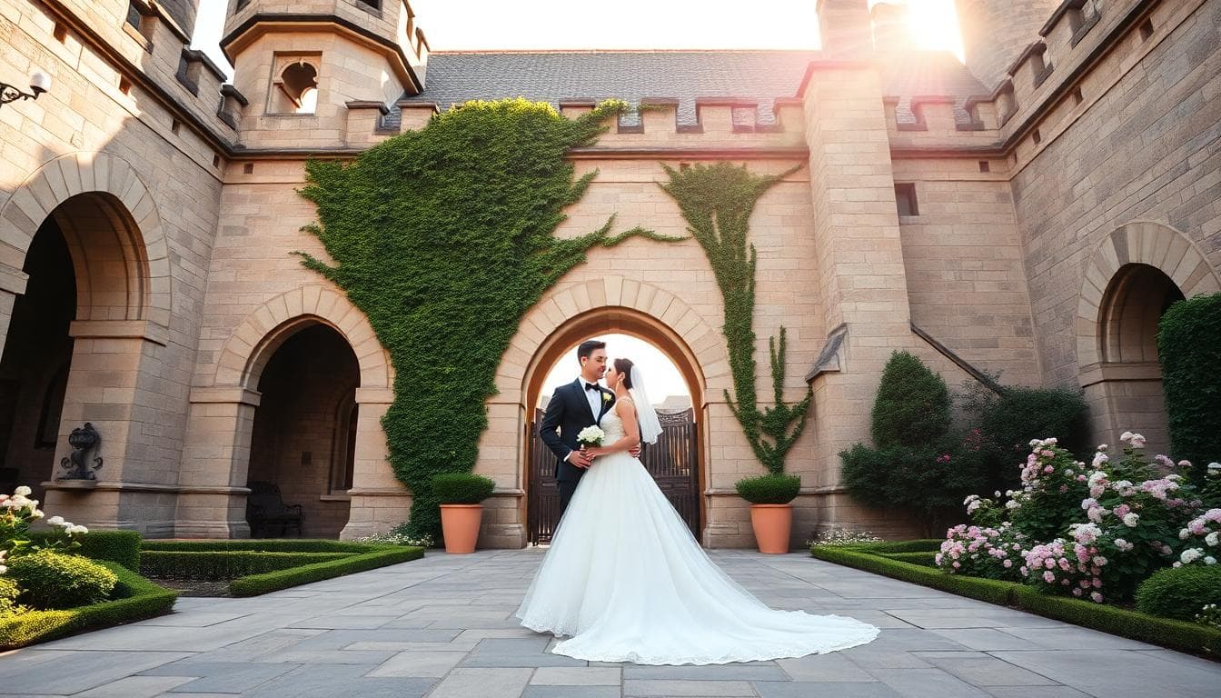 城堡外景示意,AI 生成