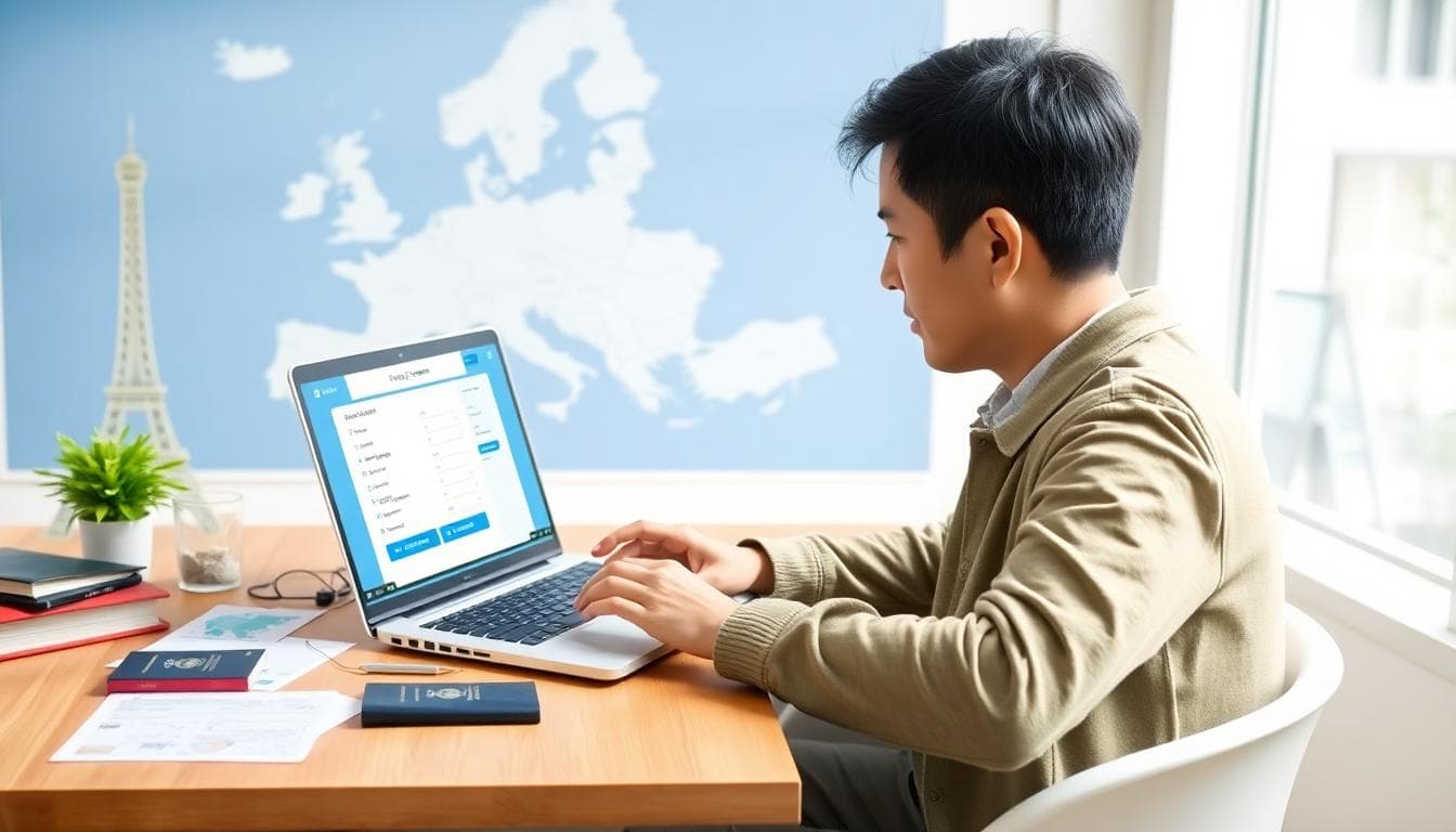 Taiwanese traveler filling ETIAS online application