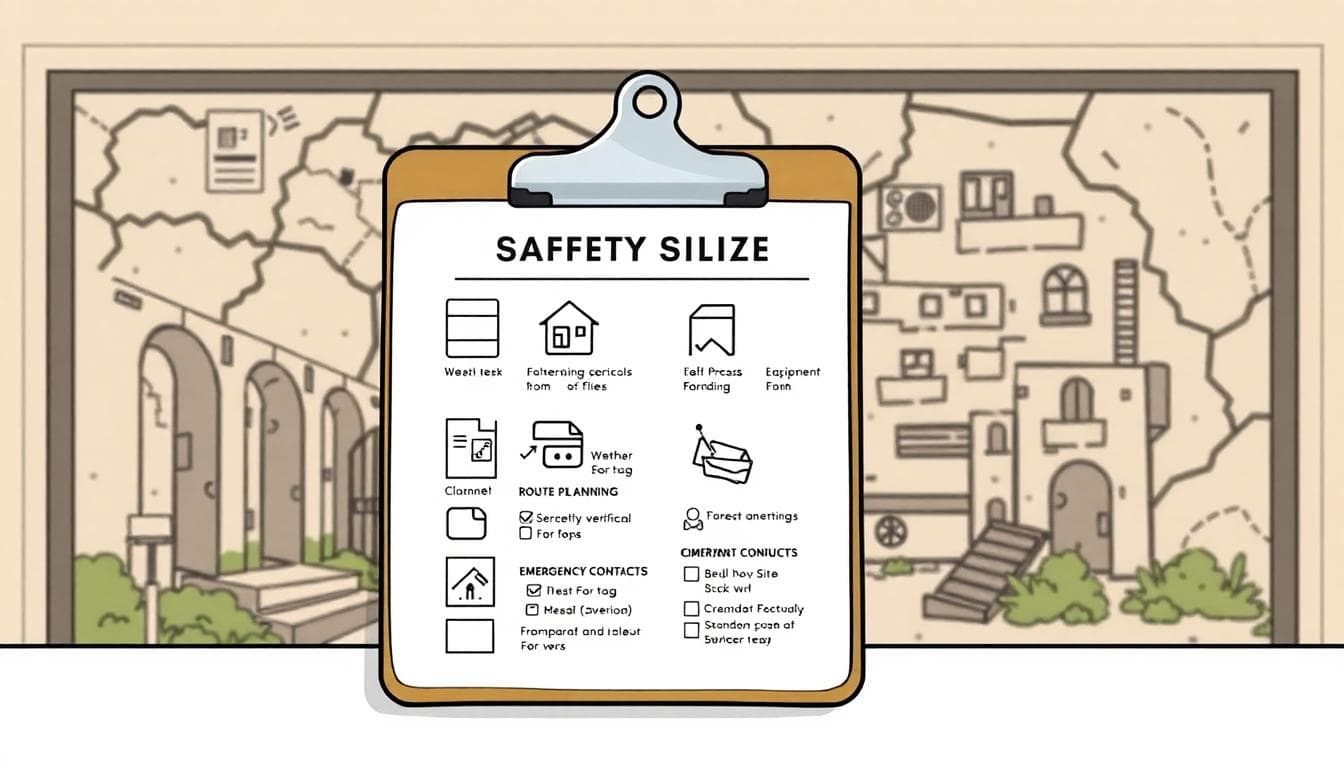 裝備清單與保護裝備的示意圖,AI生成。