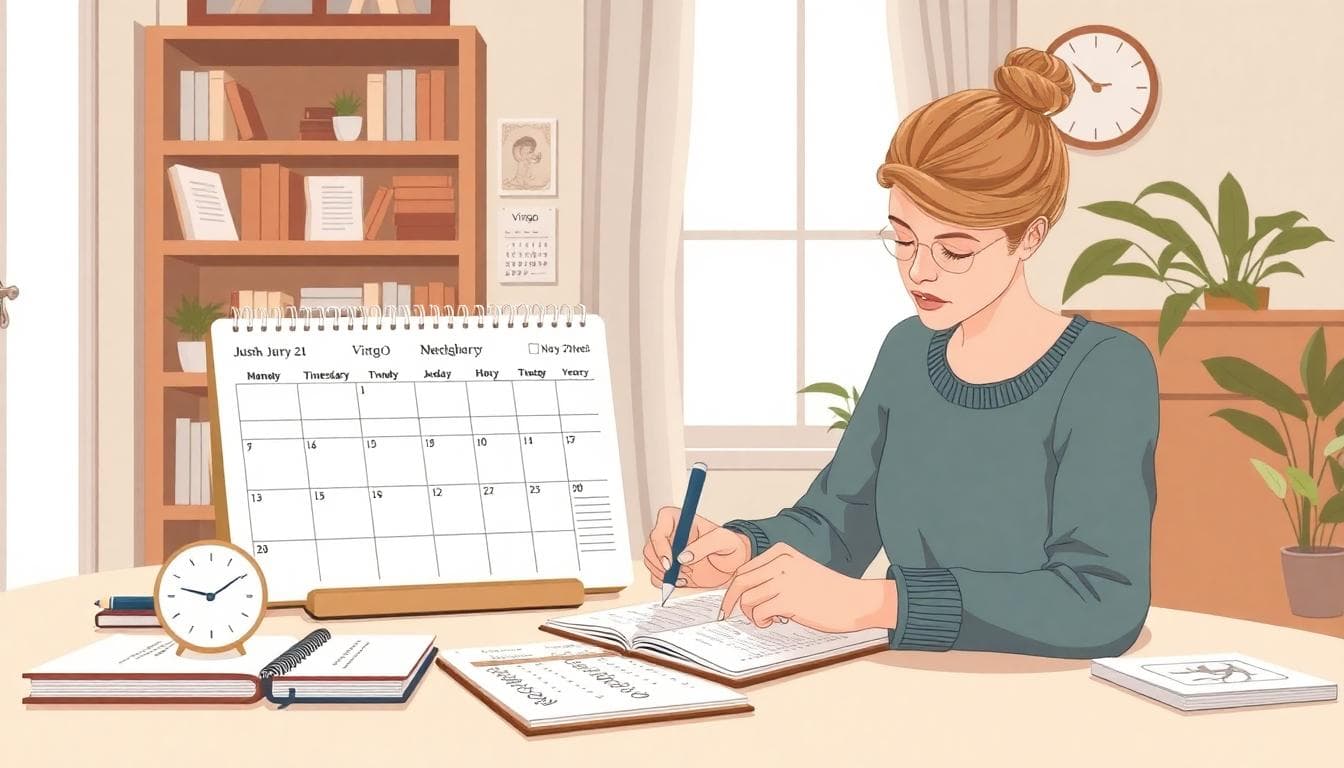 AI 生成圖: Virgo 日常系統的桌面與日程規劃