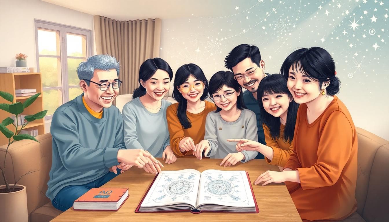 溫暖家庭討論星座洞察的場景 Image generated by AI